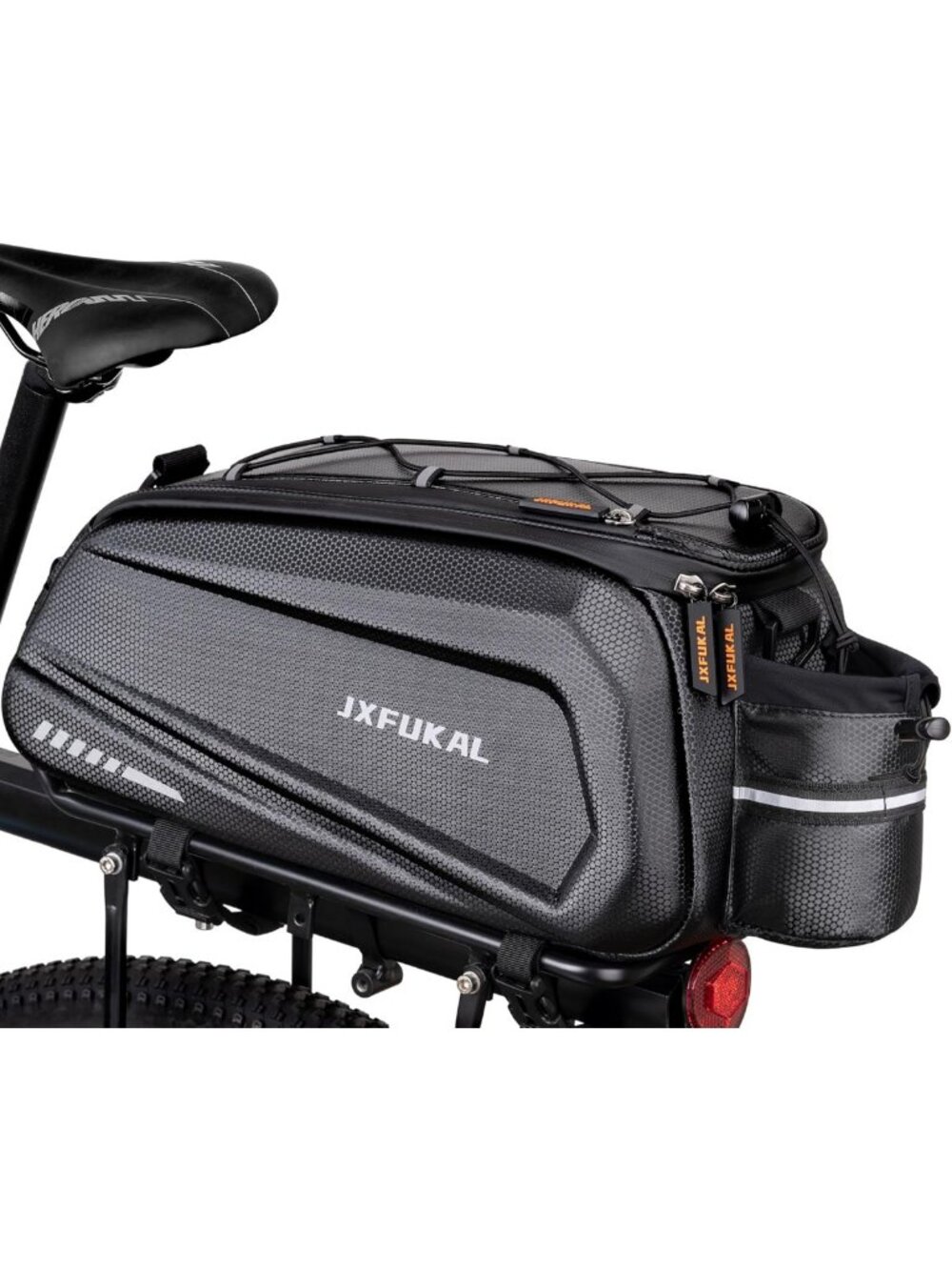 Waterproof Bike Trunk Bag - Hard Shell Pannier Carrier with Reflector & Rain